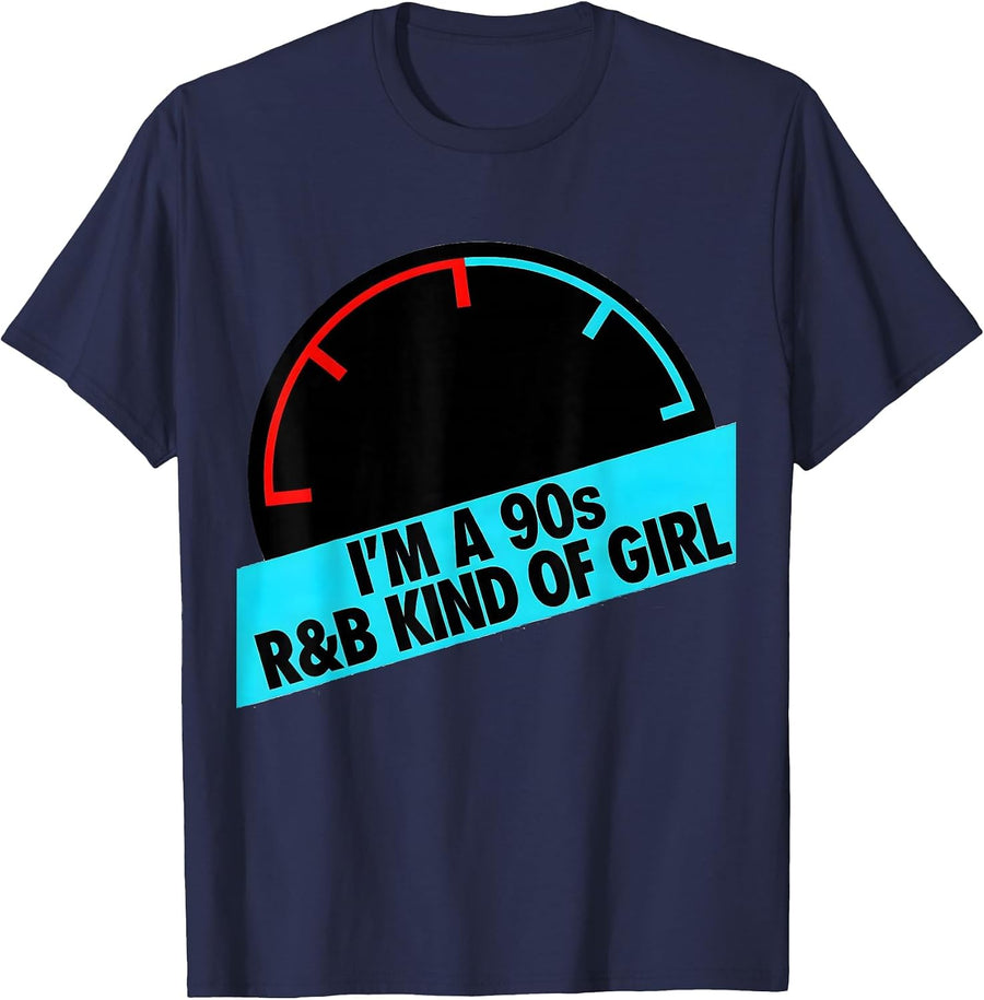 I'm A 90s R&B Kind Of Girl Retro Music Nostalgia T-Shirt - Navy Blue