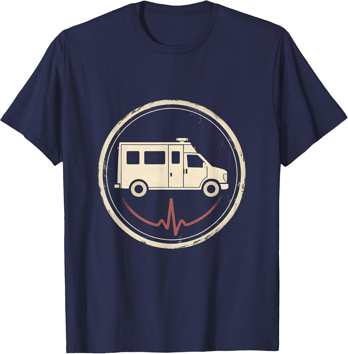 Vintage EMT Paramedic Dark Humor Badge T-Shirt - Navy Blue