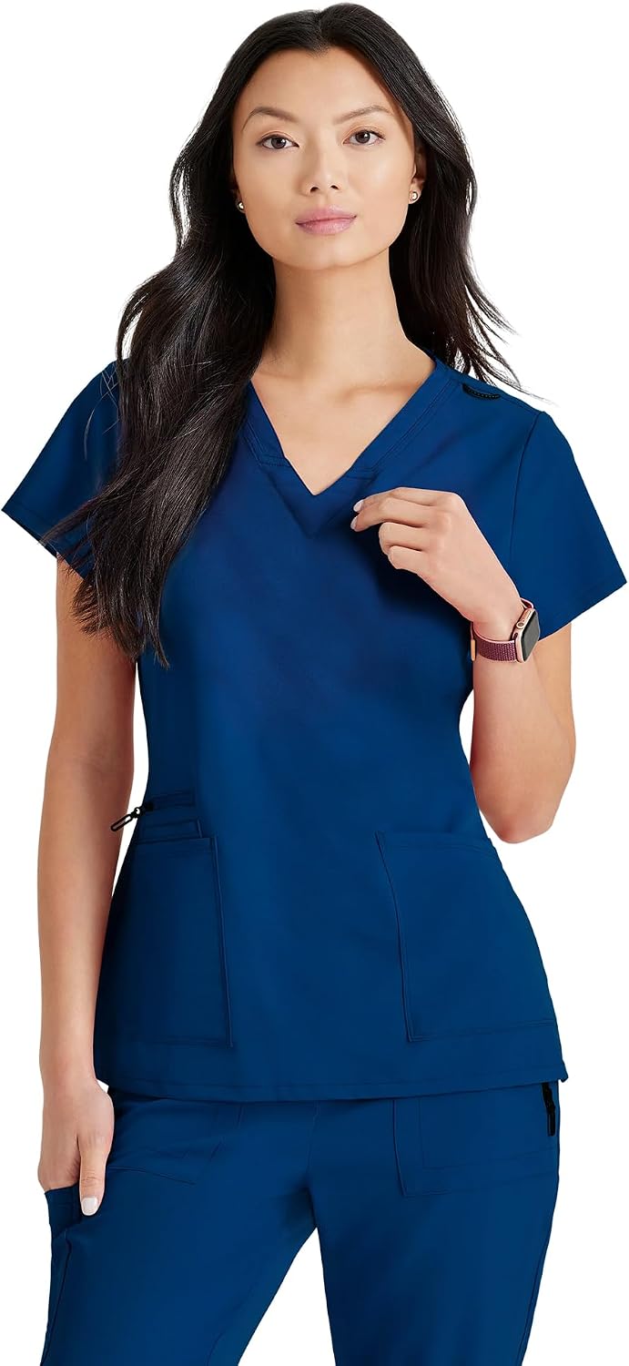 BARCO UNIFY Purpose V-Neck Scrub Top For Women, Classic Fit - Indigo