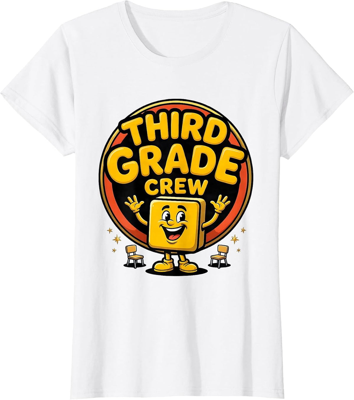 Third Grade Crew Funny Teacher Humor Grade Level Pride T-Shirt - White