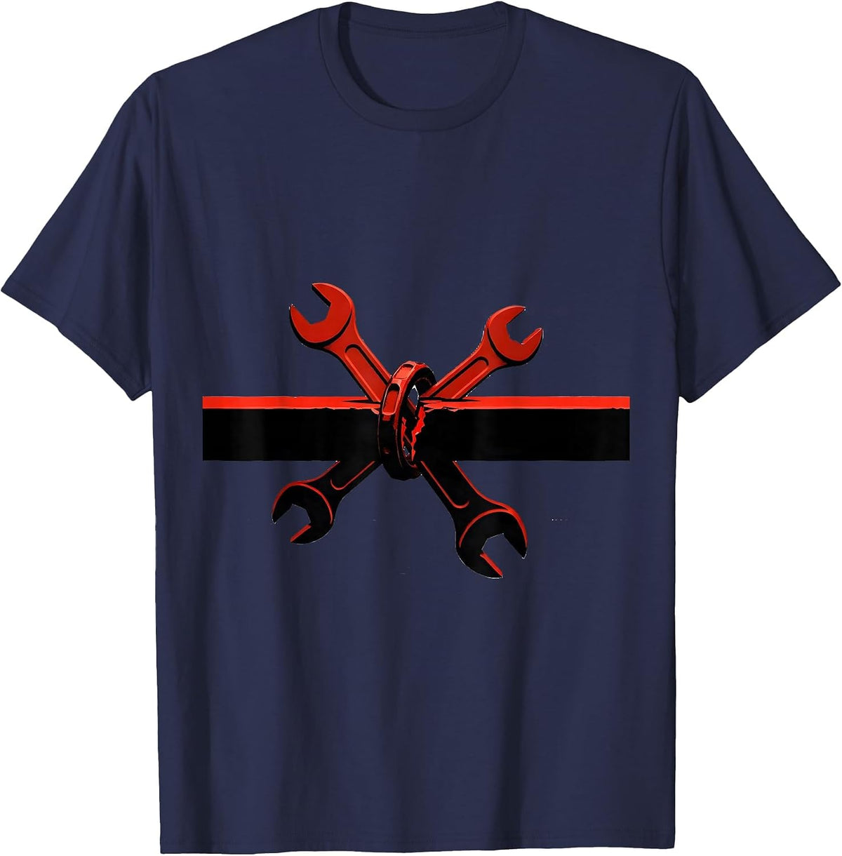 Men's Broken Drive Shaft Mechanic Oilfield Worker Patriotic T-Shirt - Navy Blue