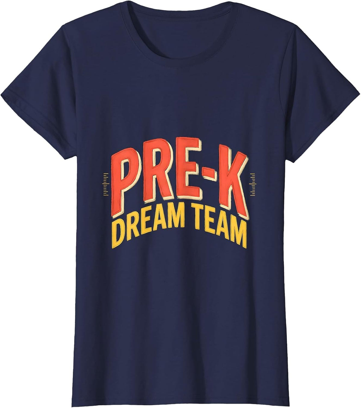 Women's Pre-K Dream Team Cheerful Preschool Teacher First Day T-Shirt - Navy Blue
