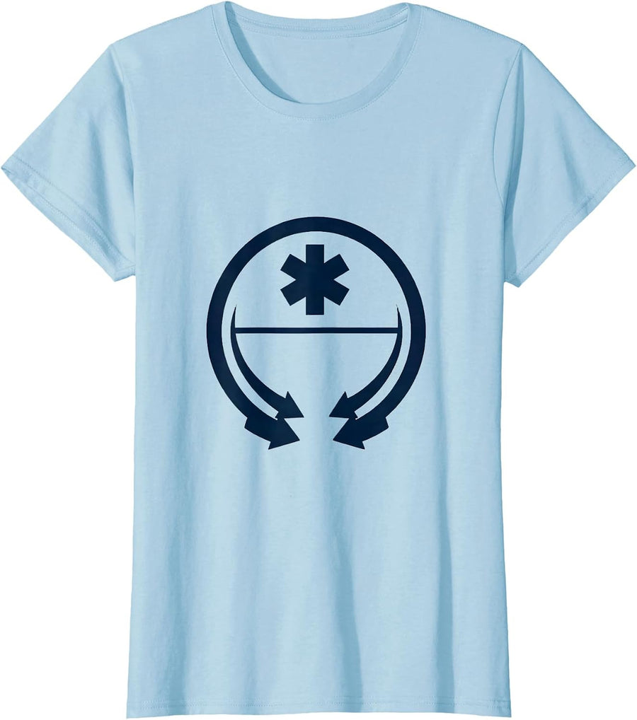 Women's Medical Star EMT Paramedic First Responder Minimalist T-Shirt - Baby Blue