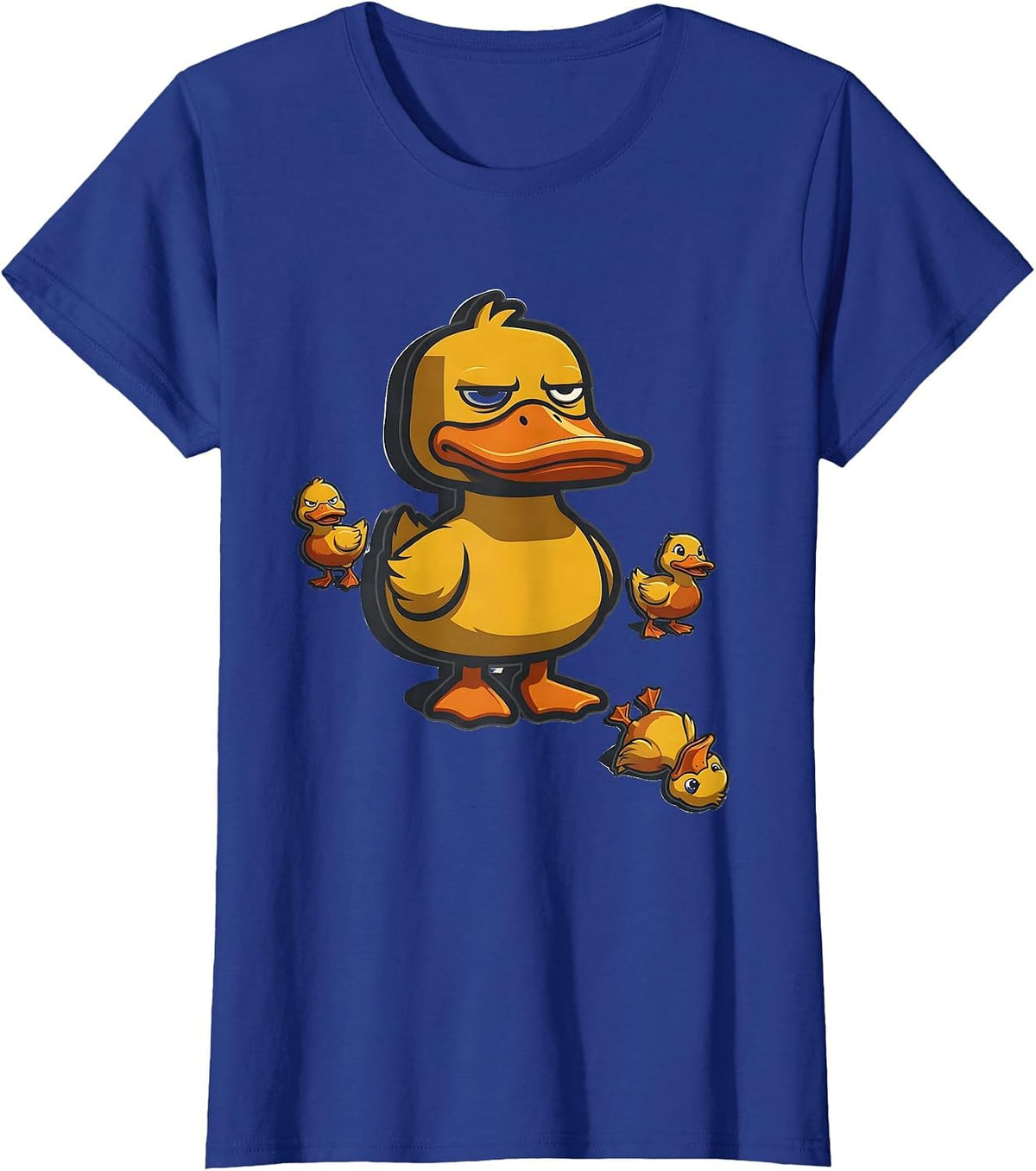 Women's Unimpressed Duck Mascot Funny Novelty Gift for Duck Lovers T-Shirt - Royal Blue