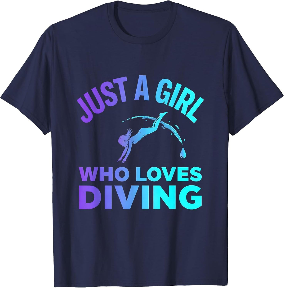 Just A Girl Who Loves Diving Cute Gymnastics Sport Lover T-Shirt - Navy Blue