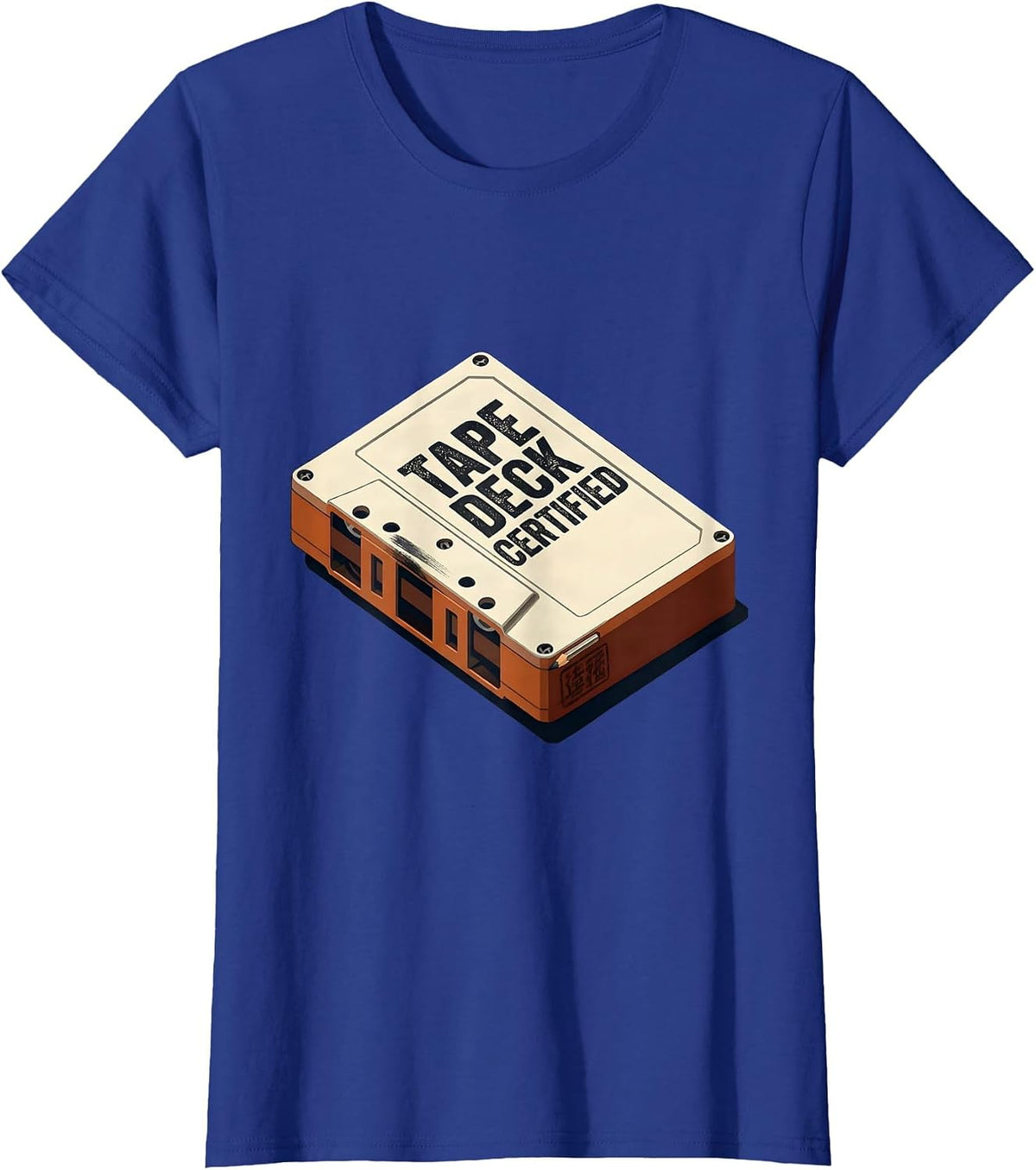 Women's Tape Deck Certified Retro Hip-Hop Golden Era Lyric Quote T-Shirt - Royal Blue