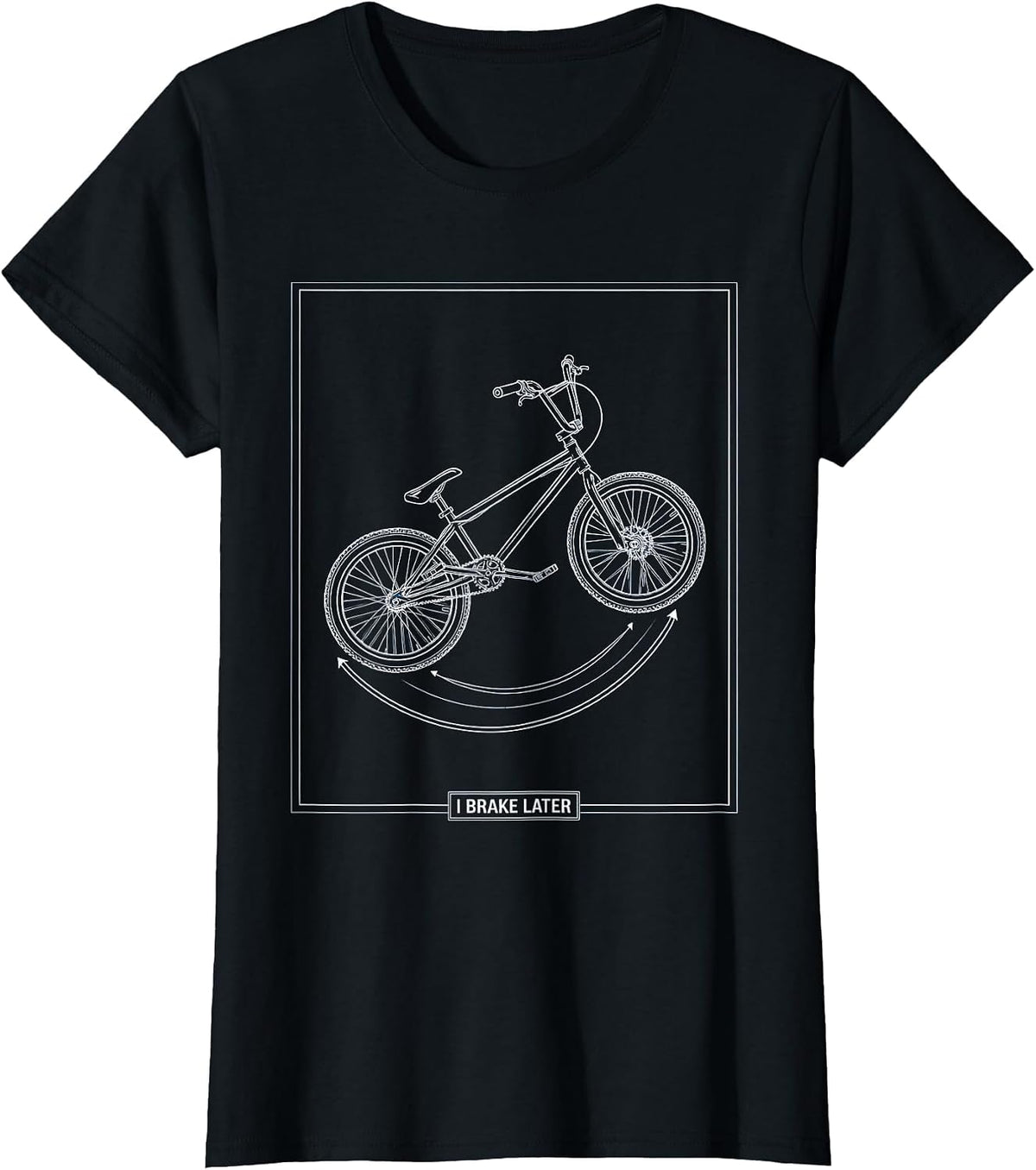 I Brake Later Technical Blueprint BMX Bike Kids Extreme T-Shirt - Black