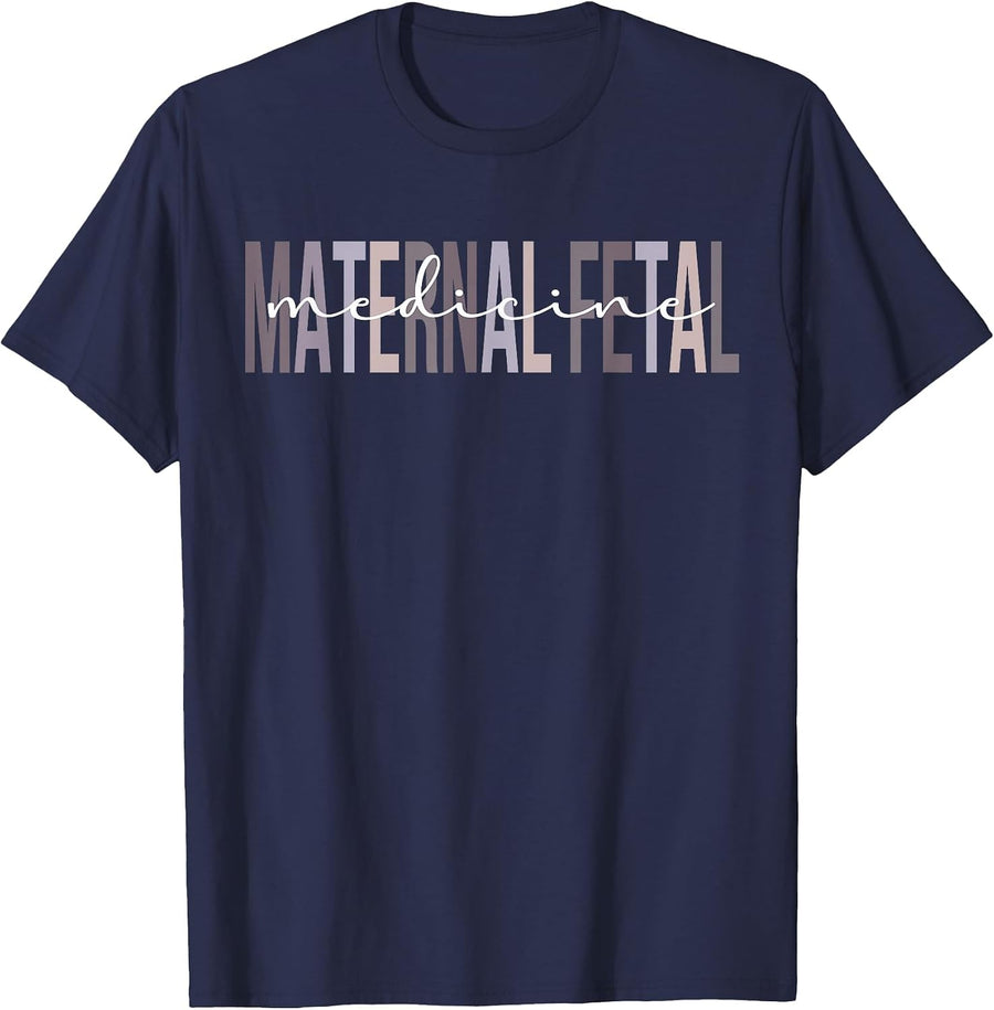 Maternal Fetal Medicine MFM Sonographer MFM Nurse T-Shirt - Navy Blue