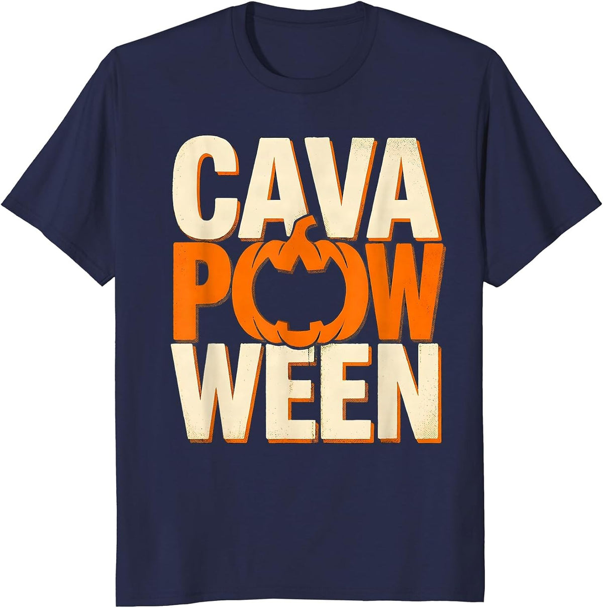 Cavapooween Funny Dog Breed Halloween Costume Humor T-Shirt - Navy Blue
