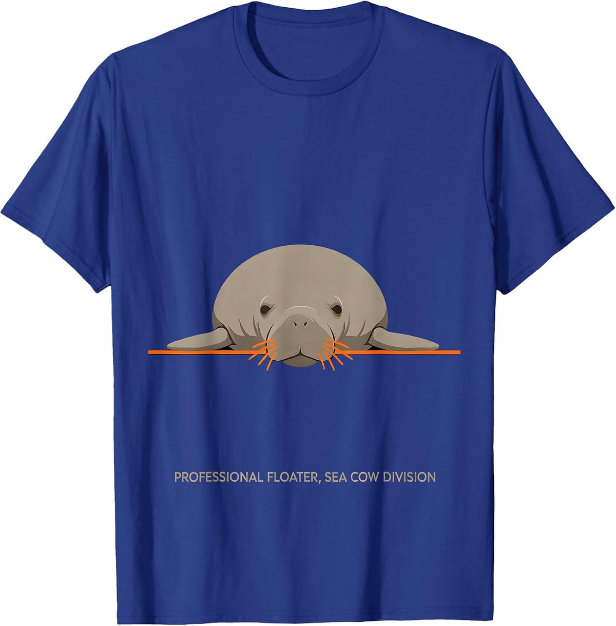 Professional Floater Sea Cow Division Funny Manatee Lover T-Shirt - Royal Blue