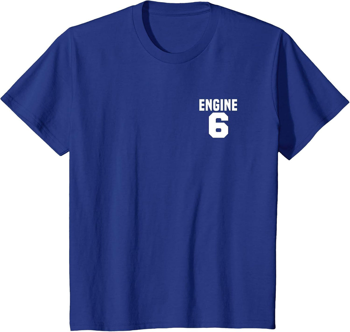 Engine 6 Fire Rescue Department City Firefighter Duty T-Shirt - Royal Blue