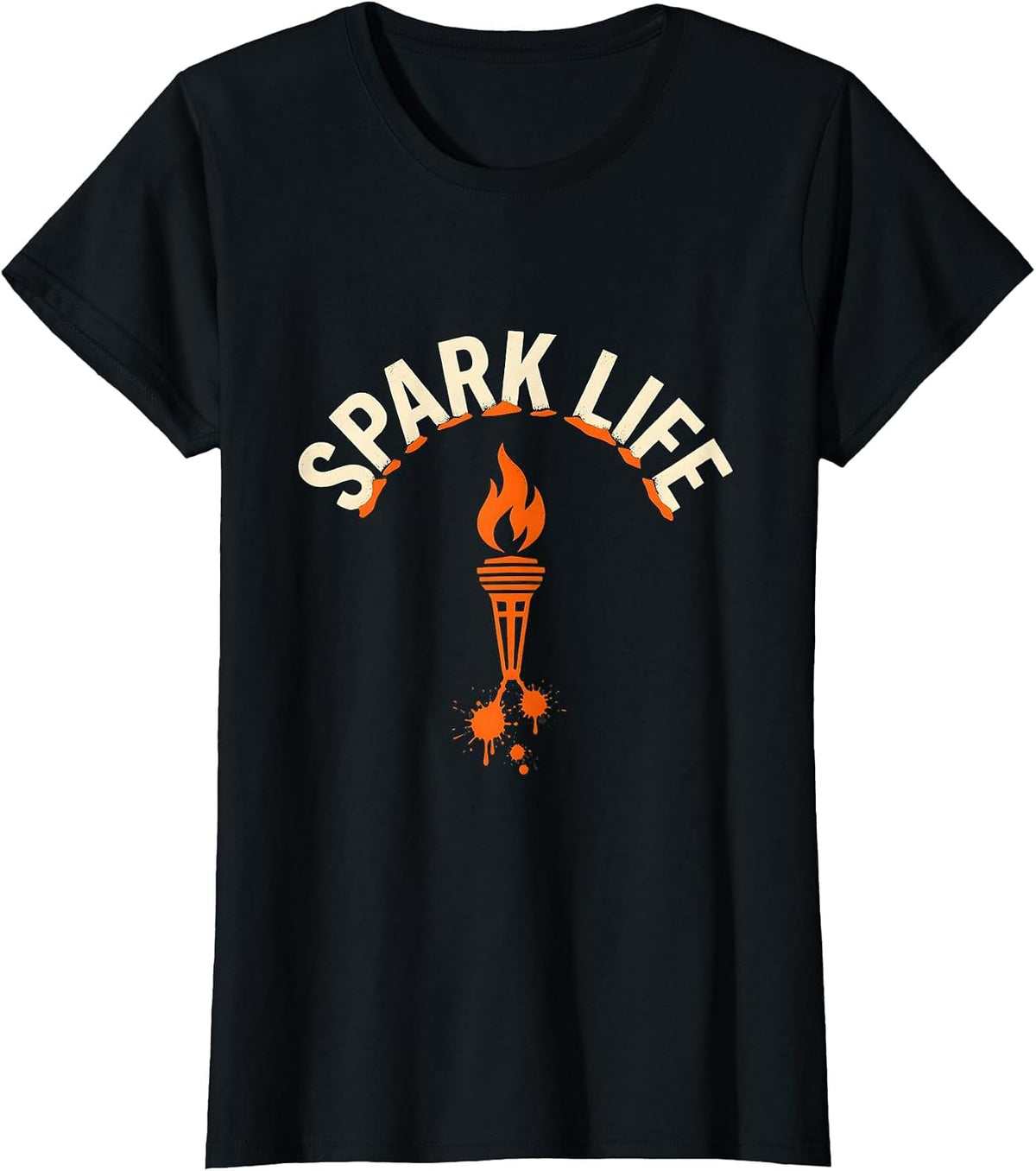 Women's Spark Life Bold Stencil Welder Blue Collar Worker Humor T-Shirt - Black