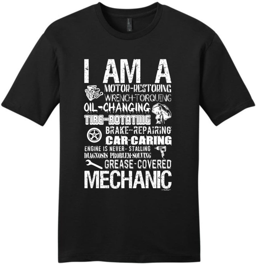 ThisWear I Am A Mechanic Attributes YM T-Shirt - Black - S - As Pictured