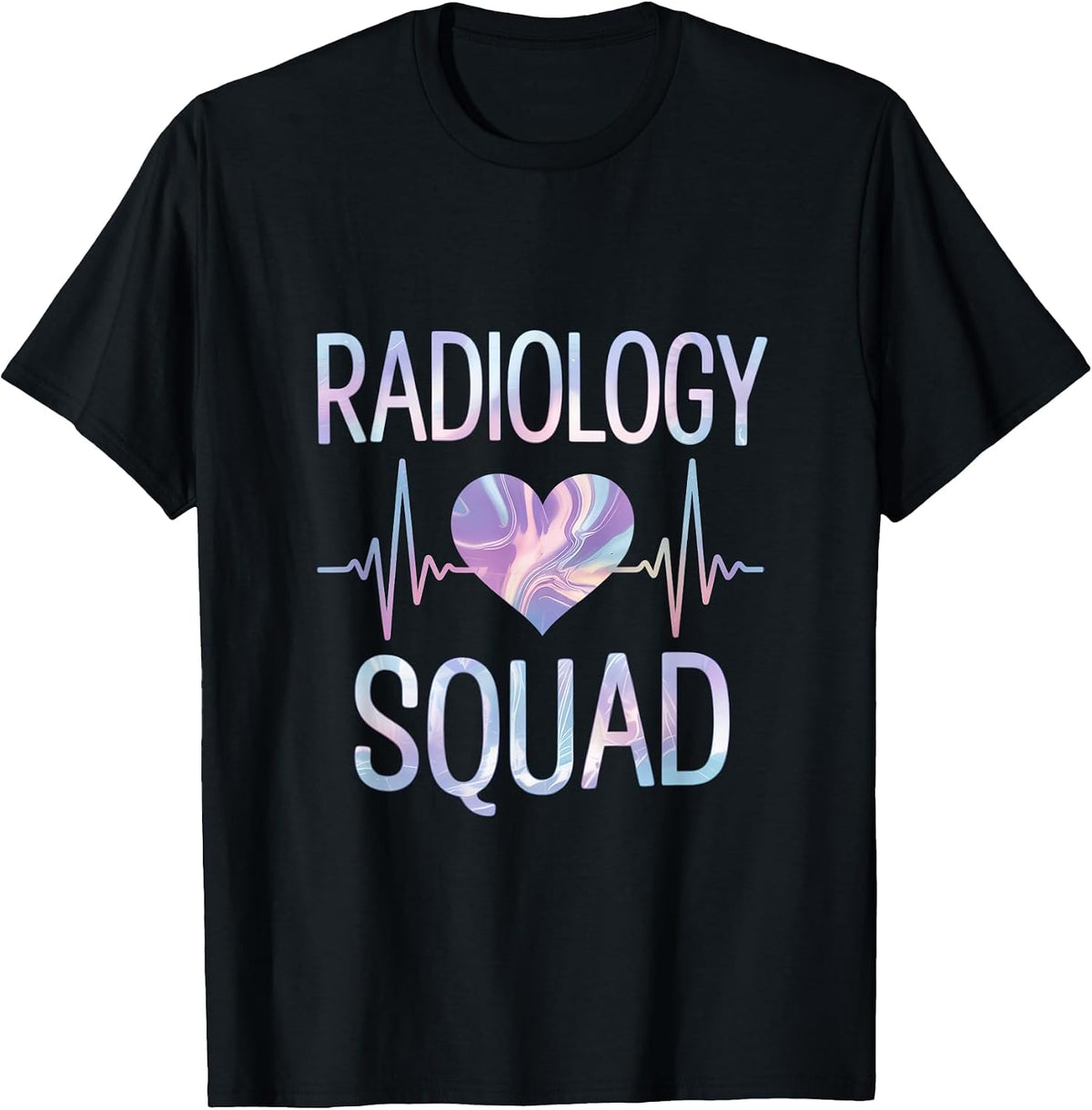 Radiology Squad Heartbeat Radiology Team T-Shirt - Black