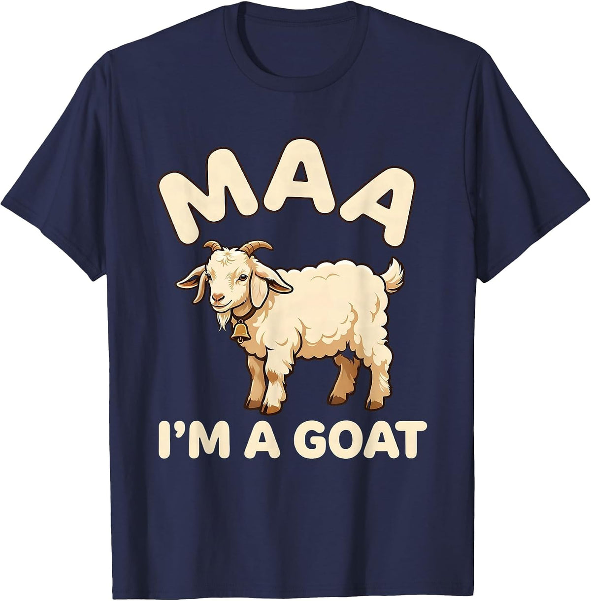 Men's Maa I'm a Goat Funny Sheep Costume Halloween Party T-Shirt - Navy Blue