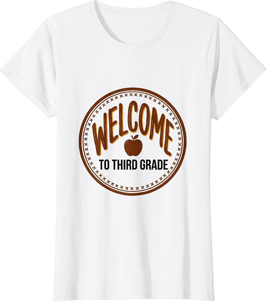 Women's Welcome To Third Grade Cute Teacher Back To School Gift T-Shirt - White