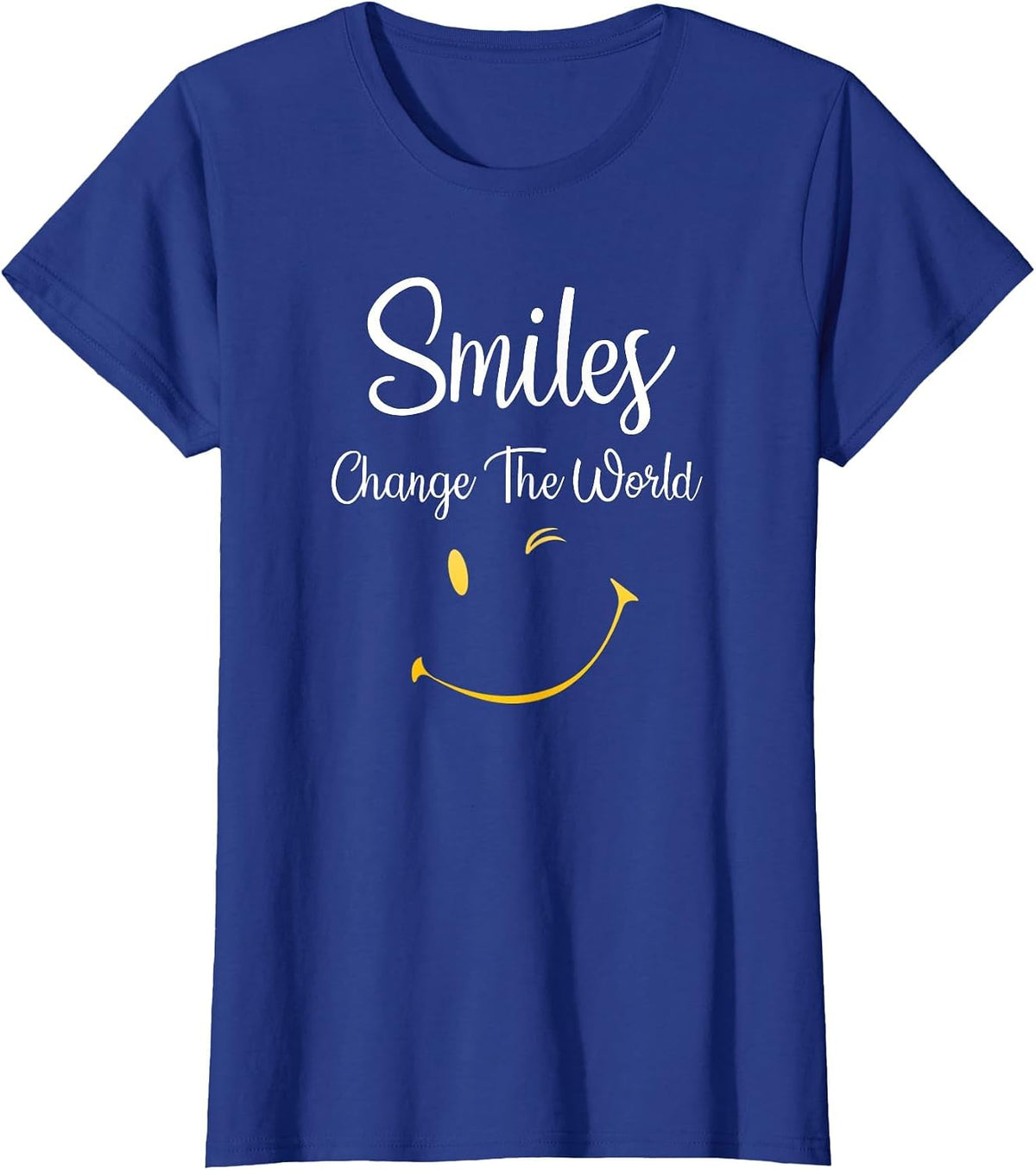 Smiles Change The World T-Shirt - Royal Blue