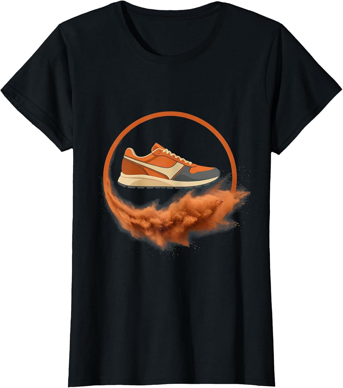 Clay Court Tennis Shoe Dust Drag Graphic T-Shirt - Black