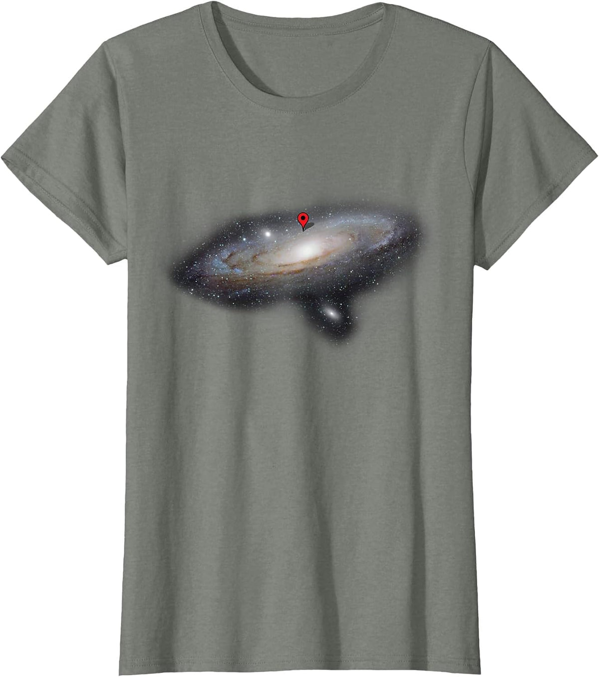 You are Here Funny Astronomy Planets Galaxy Universe Shirt T-Shirt - Olive Heather