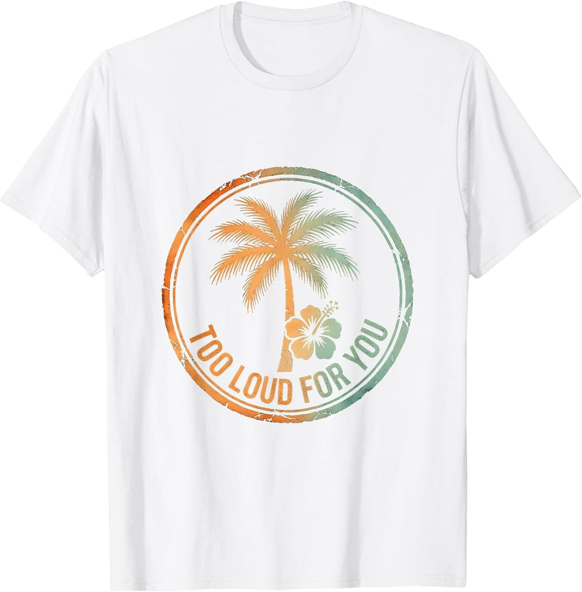 Men's Too Loud For You Grunge Rock Design T-Shirt - White