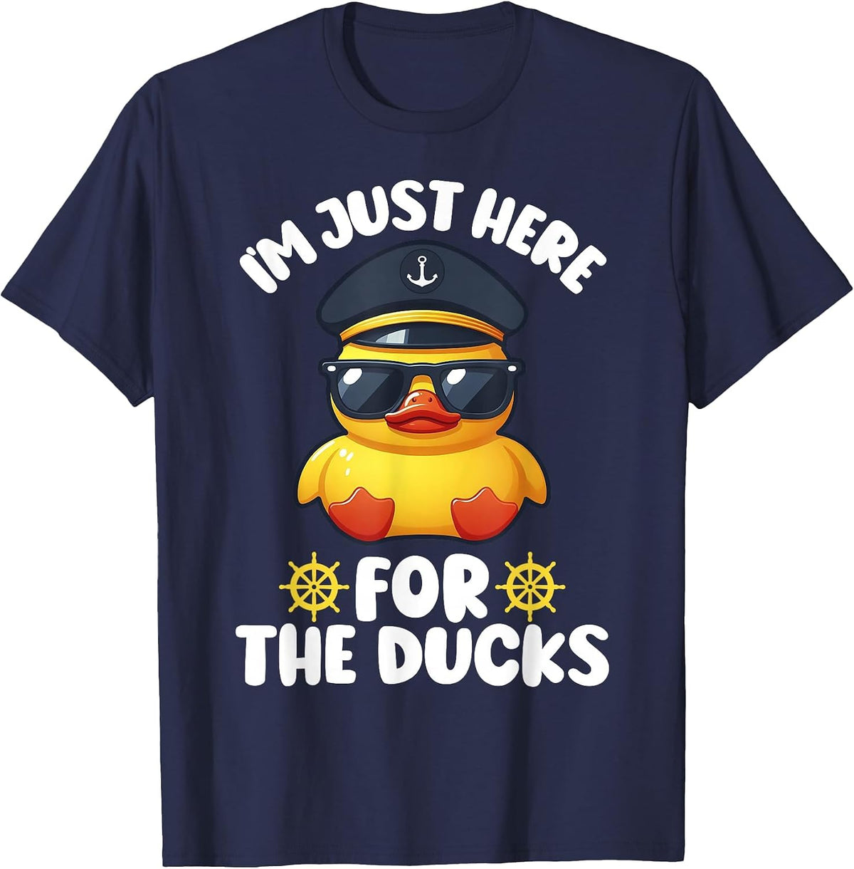 I'm Just Here for the Ducks Funny Cruising Matching Group T-Shirt - Navy Blue