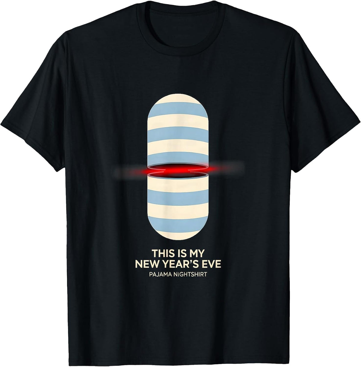 Men's This Is My New Year's Eve Pajama Nightshirt Funny T-Shirt - Black