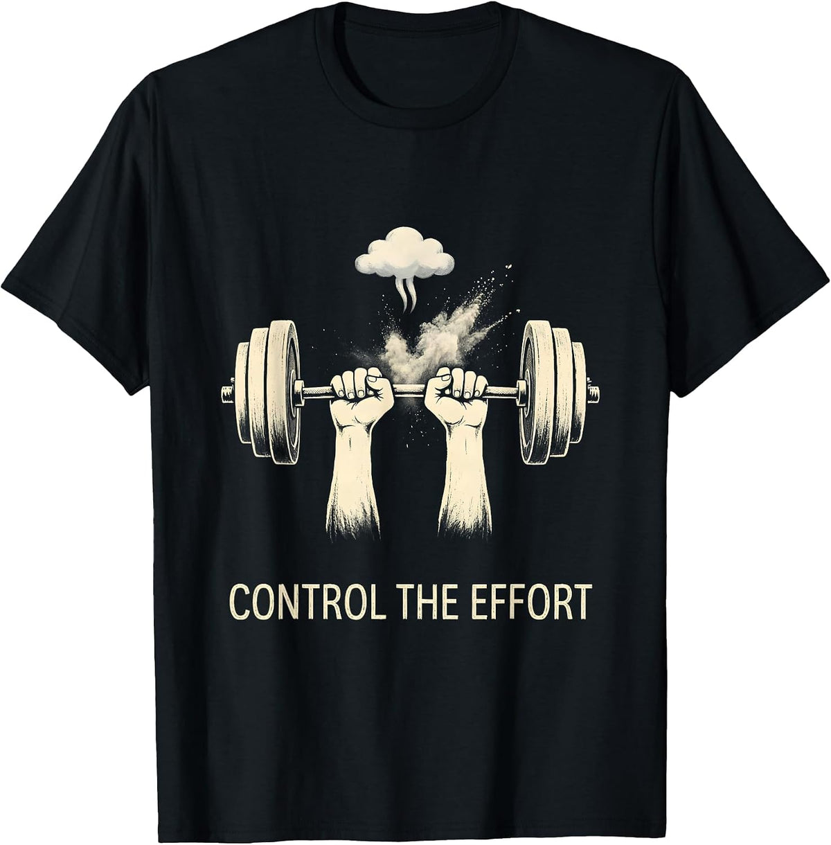 Men's Control The Effort Stoic Philosophy Quote Marcus Aurelius T-Shirt - Black