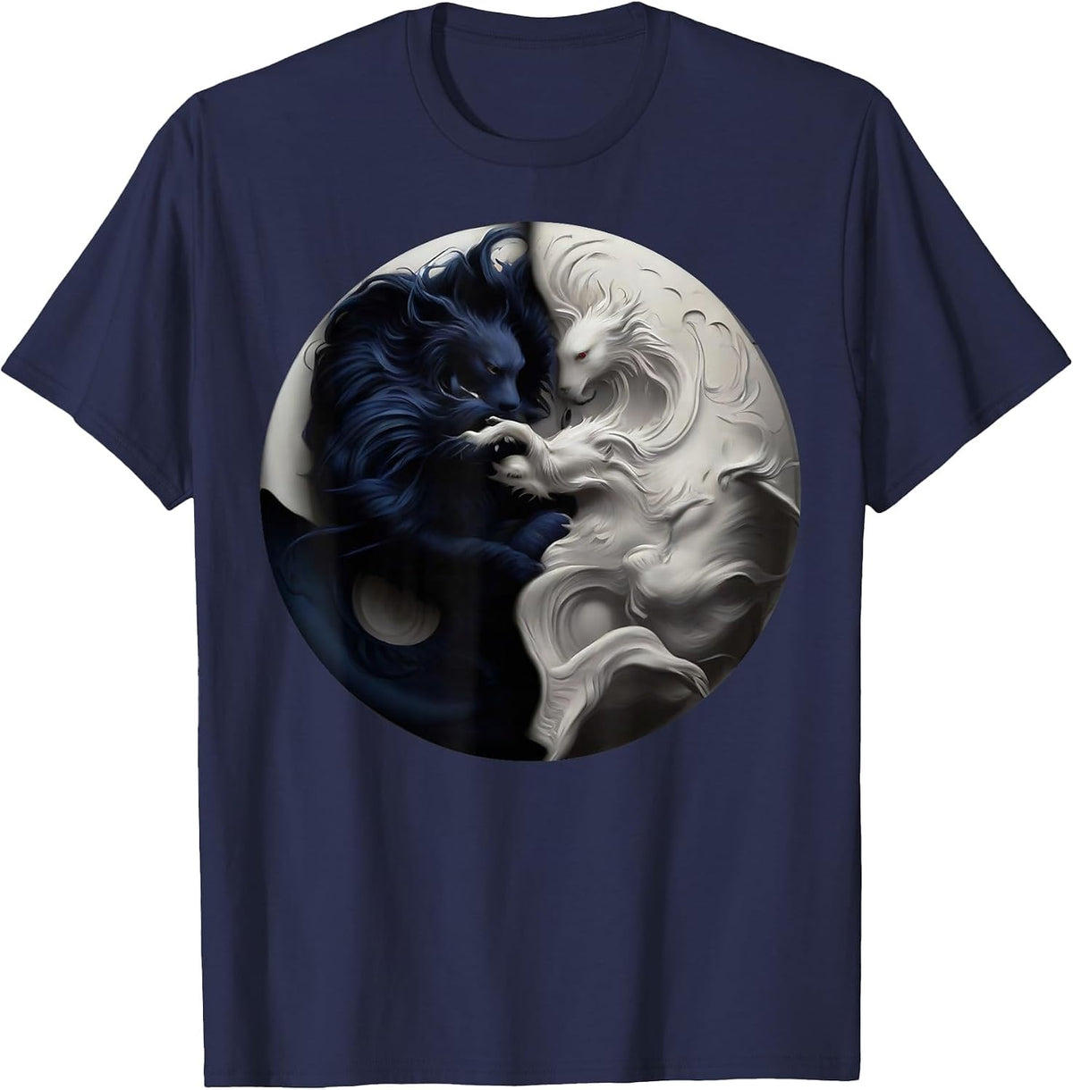 Yin Yang T-Shirt - Navy Blue