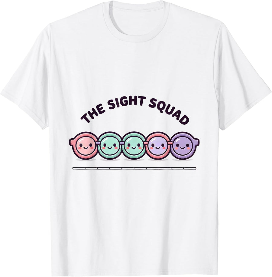 Men's The Sight Squad Cute Kawaii Optometrist Eye Doctor Staff T-Shirt - White