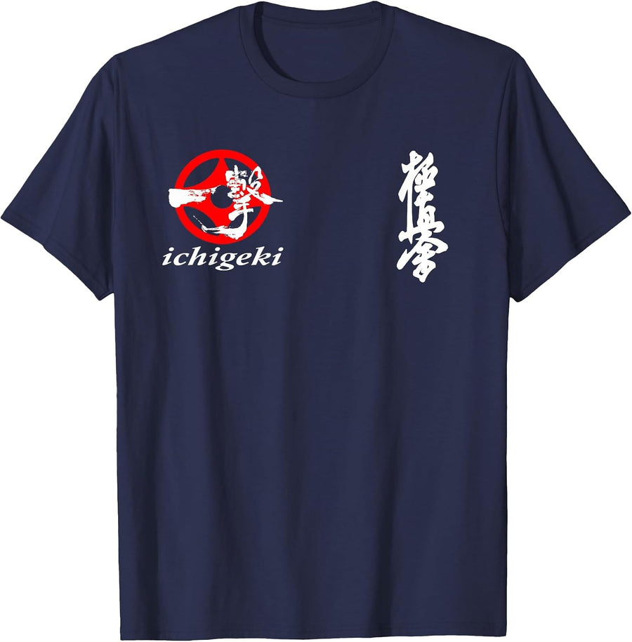 Kyokushin Karate kyokushinkai Oyama Training Sparring Gym gi T-Shirt - Navy Blue
