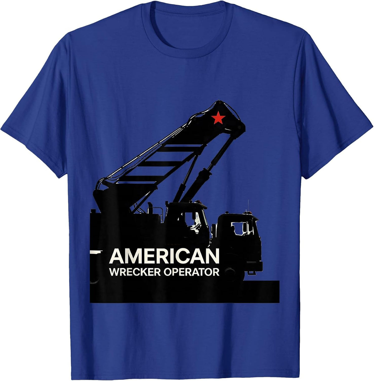 American Wrecker Operator Patriotic Trucker Trade Pride T-Shirt - Royal Blue