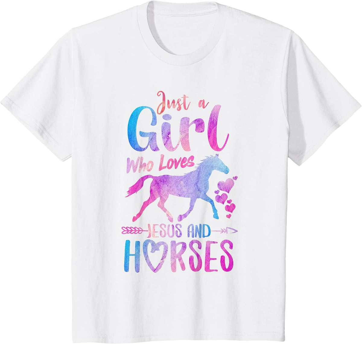 Just A Girl Who Loves Jesus Horses Riding Horse Girls Women T-Shirt - White
