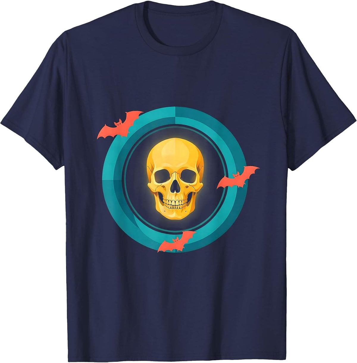 Men's MRI Skull Halloween Radiology Tech Humor T-Shirt - Navy Blue