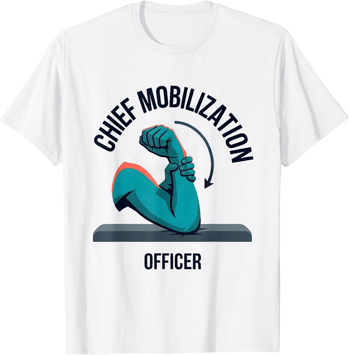Men's Chief Mobilization Officer Funny Physical Therapist Massage T-Shirt - White