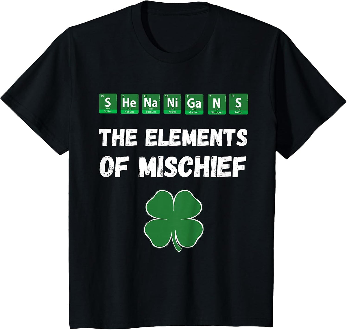 Funny Chemistry Shirt, Shenanigans, Periodic Table Elements T-Shirt - Black