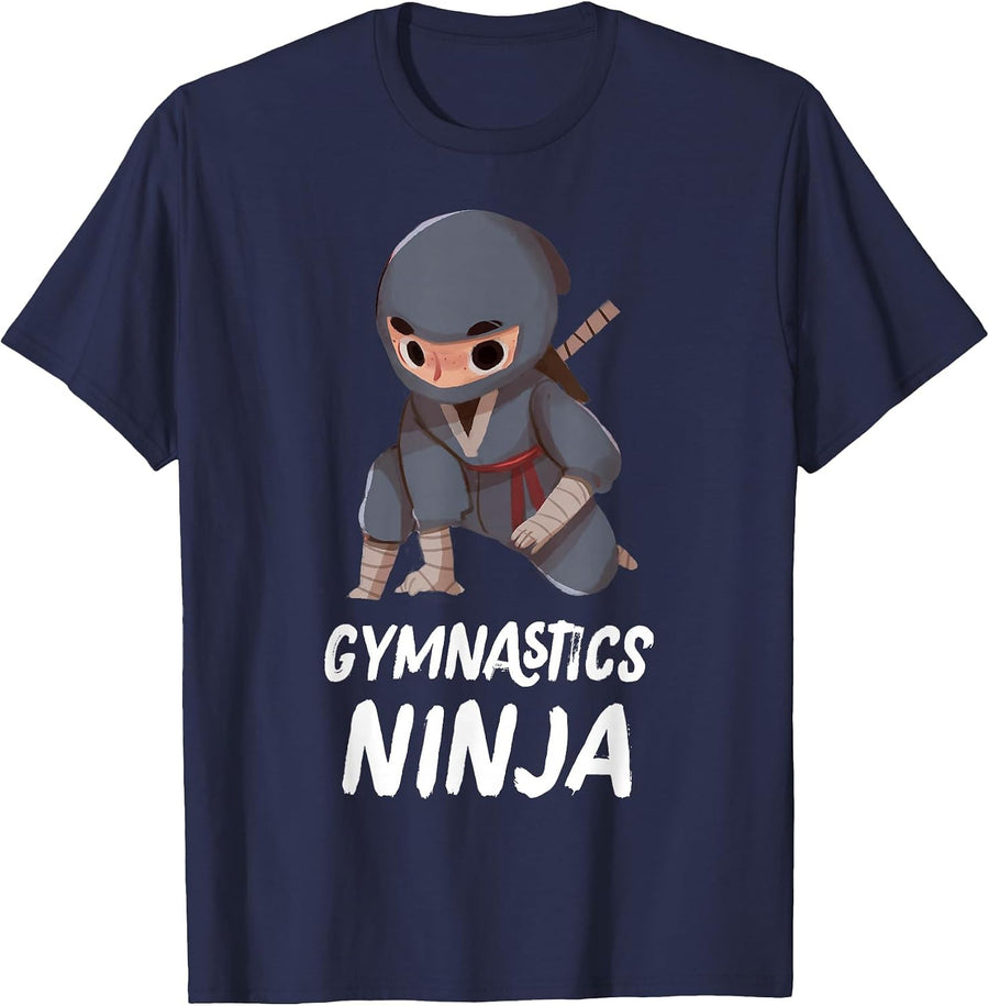 Gymnastics Ninja Boy Funny Sport T-Shirt - Navy Blue