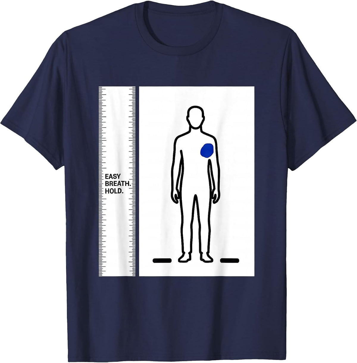 Men's Easy Breath Hold Radiology Rad Tech X-Ray Technologist Humor T-Shirt - Navy Blue