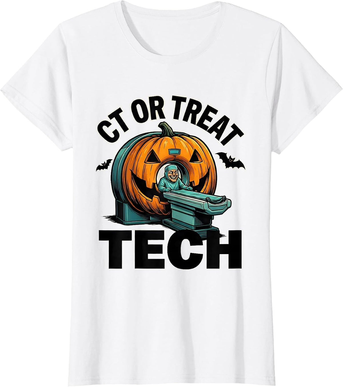 CT Or Treat Tech Funny Radiologic Technologist Halloween T-Shirt - White
