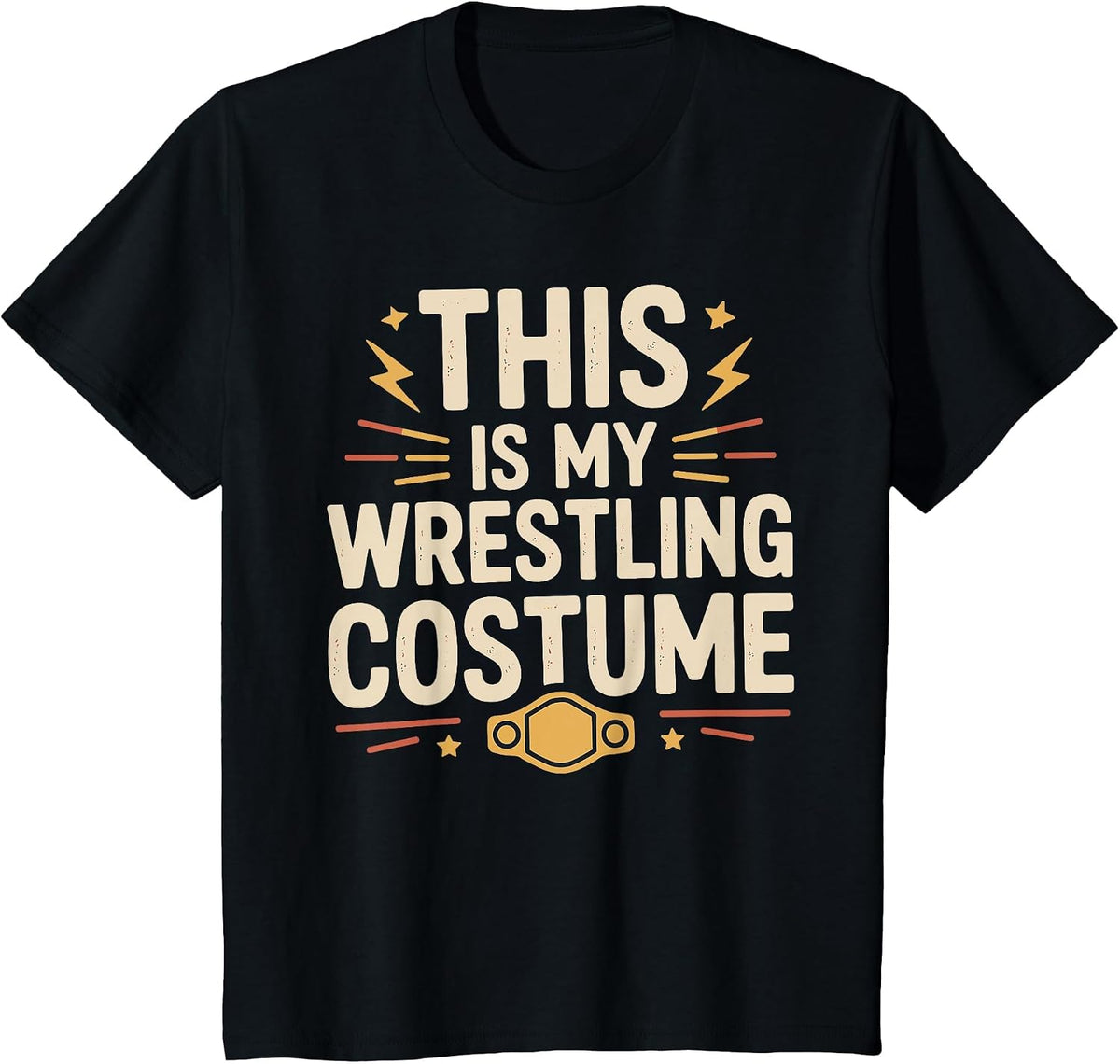 This is My Wrestling Costume - Halloween Wrestler Joke T-Shirt - Black