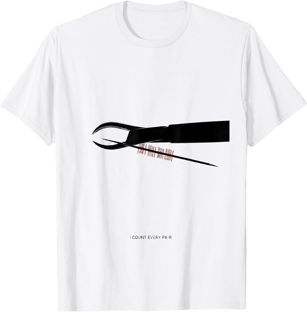 Men's I Count Every Pair Minimalist Surgical Tech Scrub Tech Gift T-Shirt - White