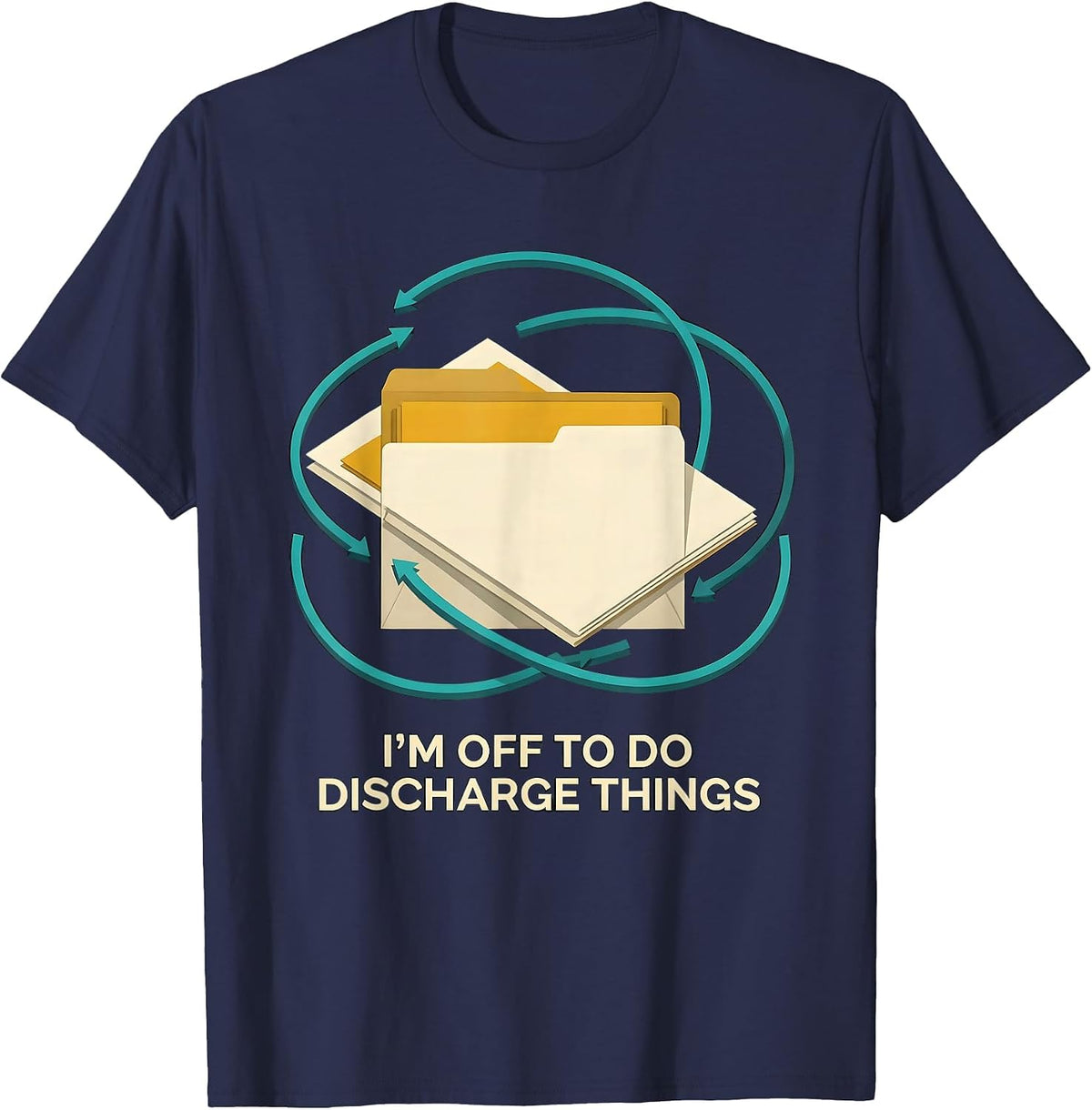 I'm Off To Do Discharge Things Midcentury Modern Social T-Shirt - Navy Blue