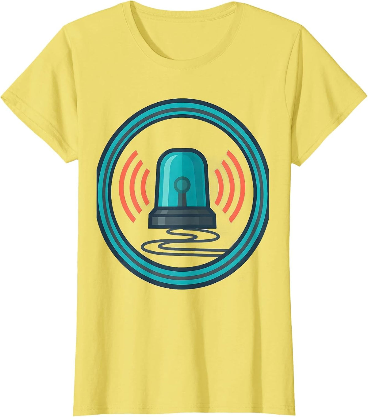 Women's Rotating Beacon EMS Paramedic EMT Humor T-Shirt - Lemon Yellow