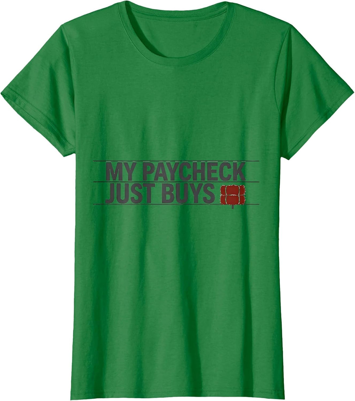 My Paycheck Just Buys Hay Funny Cowgirl Horse Lover Humor T-Shirt - Kelly Green