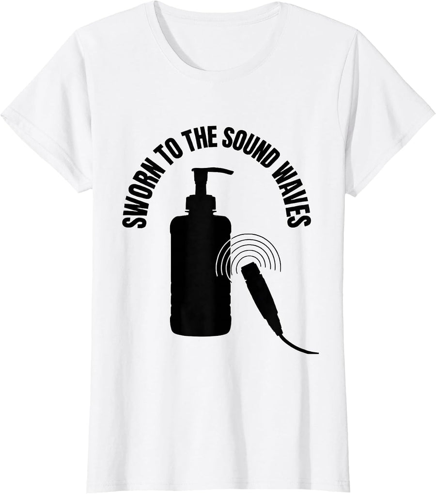 Women's Sworn To The Sound Waves Funny Sonographer Ultrasound Tech T-Shirt - White
