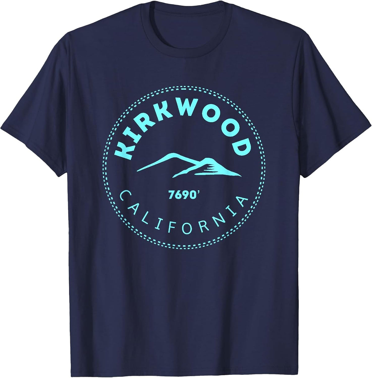 Kirkwood California Mountain Town - Elevated CA Skiing T-Shirt - Navy Blue