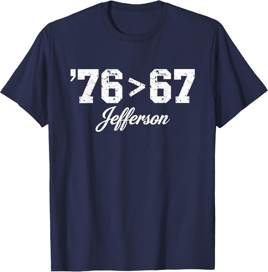 Thomas Jefferson '76 > 67 Self-Evident Make History Fun T-Shirt - Navy Blue