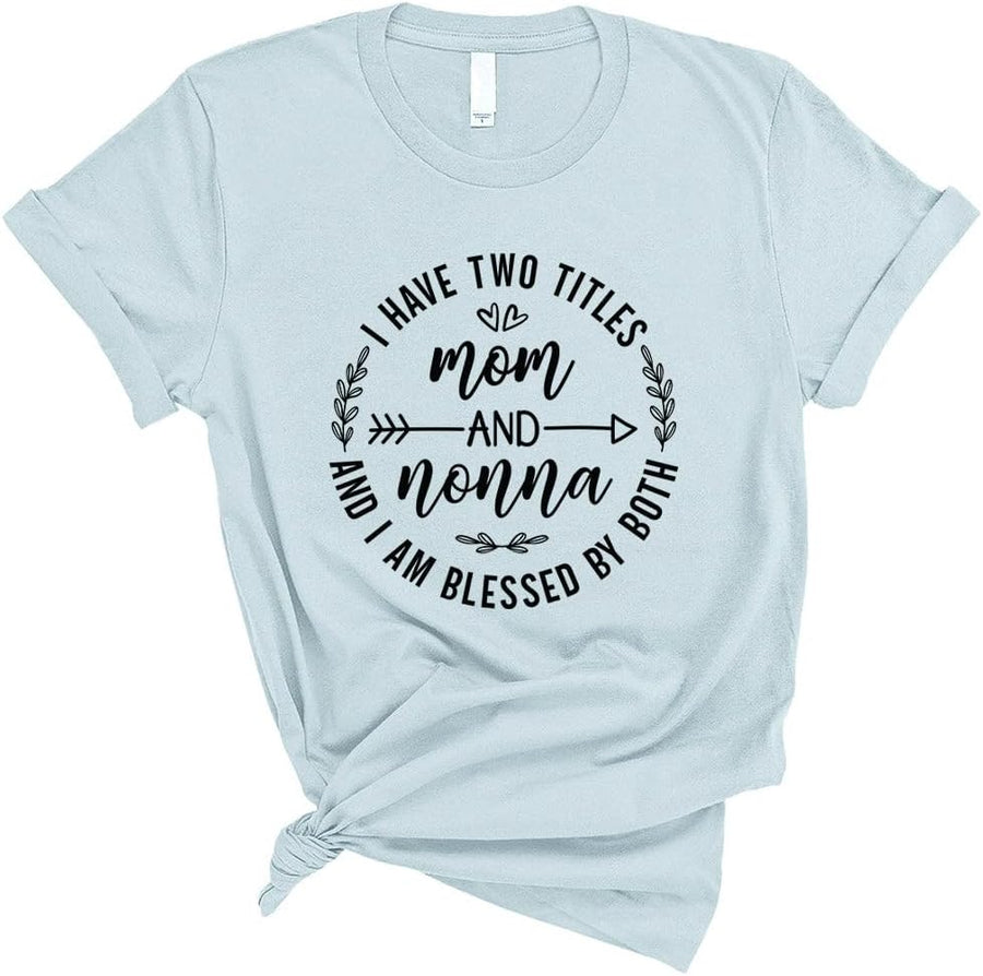 TeesAndTankYou Nonna Two Titles Shirt Unisex - Light Blue