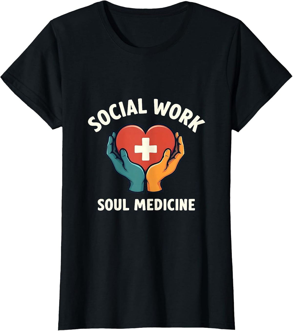 Social Work Soul Medicine Design T-Shirt - Black