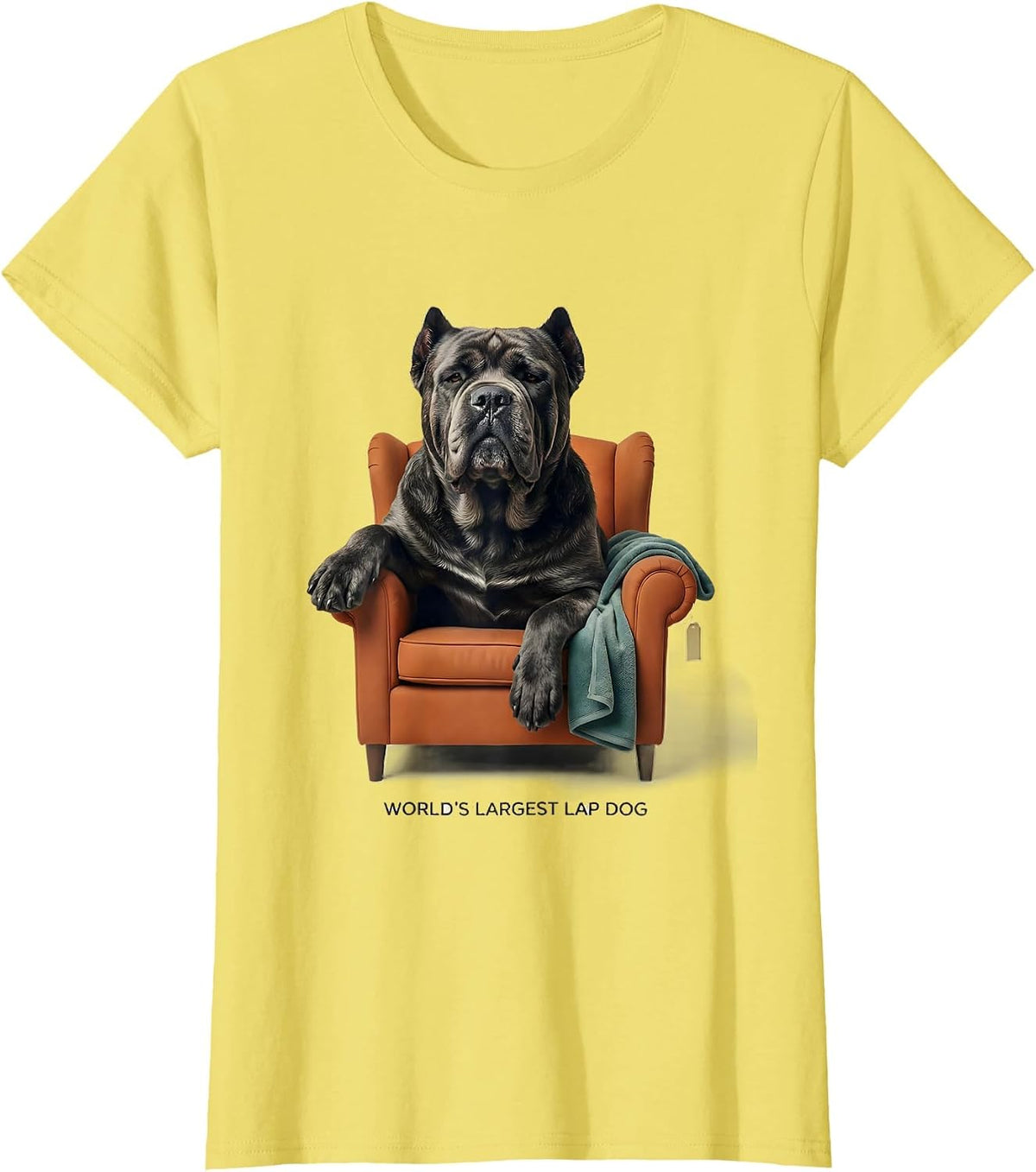 Women's World's Largest Lap Dog Funny Cane Corso Dog Owner Breed T-Shirt - Lemon Yellow