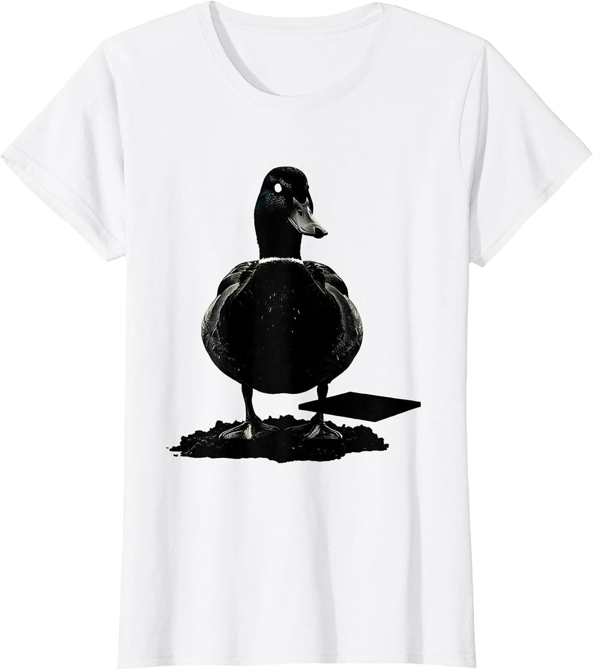 Duck Silhouette Funny Novelty Gift for Duck Lovers T-Shirt - White